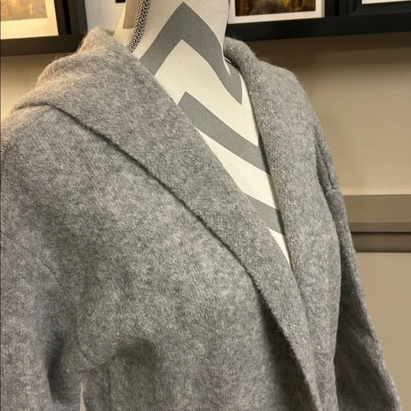 +BERYLL Vivian Cashmere Cropped Coat with Hood Coatigan, Shell Gray, OS, NWT